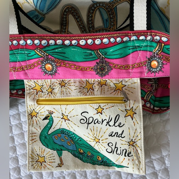 Brighton Blue and Pink Artistic Tote Bag - Picture 10 of 16